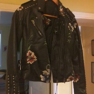 Embroidered leather jacket!
